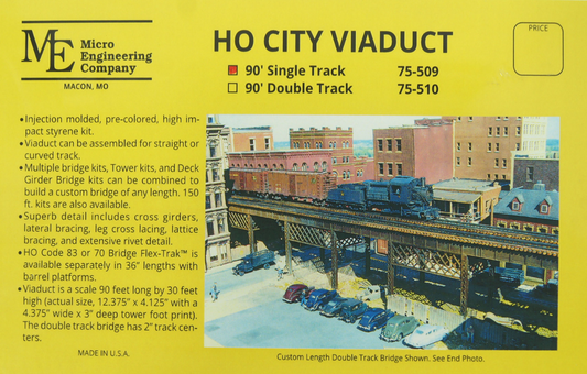 Micro Engineering 75-509 HO Scale - City Viaduct 90' Single Track
