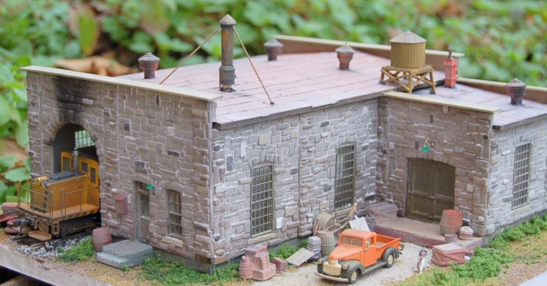 Rail Scale Models RSM P4011 HO Scale -  Branch Line Stone Engine House Structure Kit