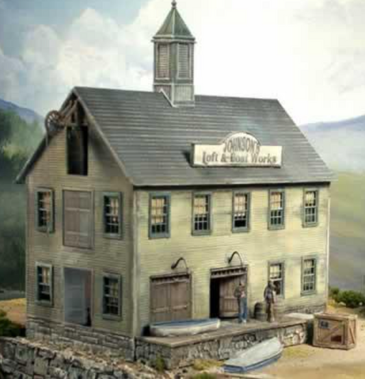 Rail Scale Models RSM P4027 HO Scale -  Johnson's Loft & Boat Works Structure Kit