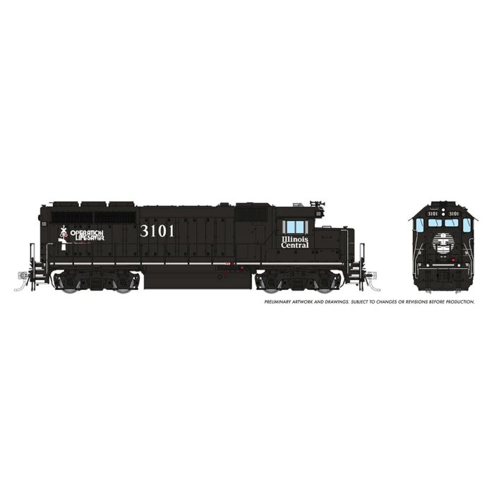 Illinois Central model train engine