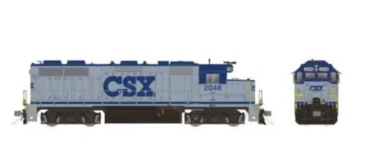 Rapido 38512 HO Scale - GP38 DCC/Sound - CSX (Grey, Blue & Black) #2046