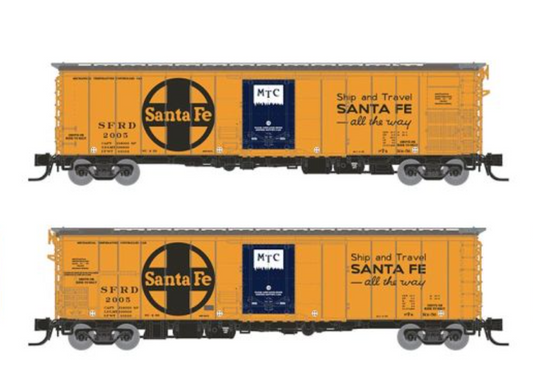Rapido 561006 N Scale - RR-56 Mechanical Reefer 4-Pack - Santa Fe All The Way Slogan