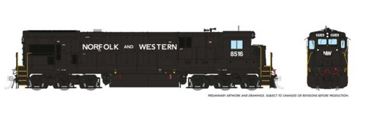 Rapido 42118 HO Scale - C36-7 DC/Silent Norfolk & Western Claytor Scheme: #8513