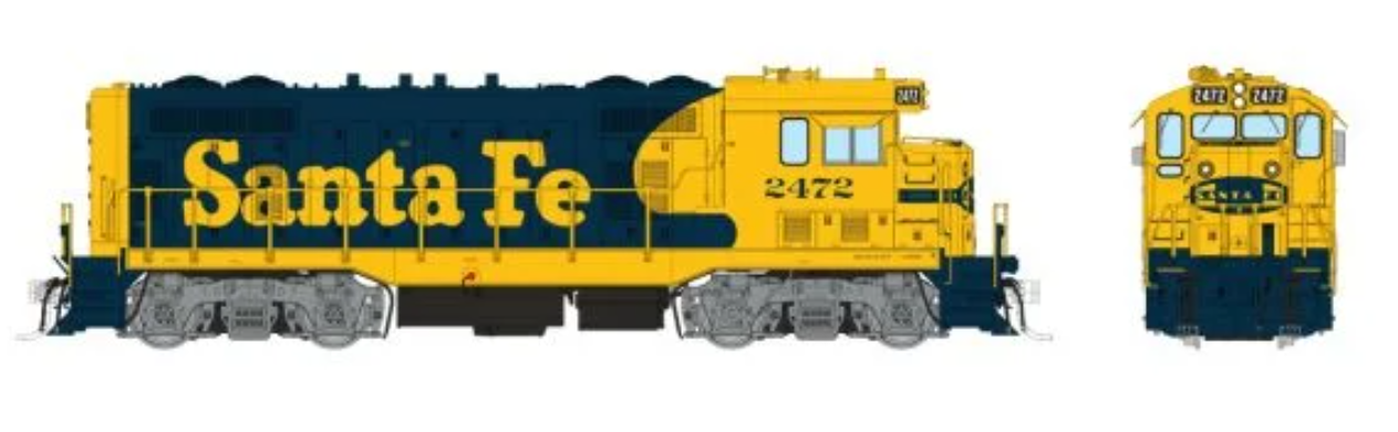 Rapido 70620 HO Scale - ATSF CF7 w/ Round Cab (DC/DCC/Sound): AT&SF - Yellow Warbonnet: #2500