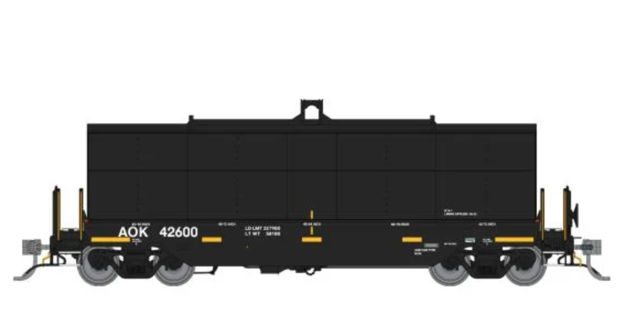 Rapido 168001 Greenbrier Transverse Coil Car: Arkansas & Oklahoma - Black: 6-Pack HO Scale