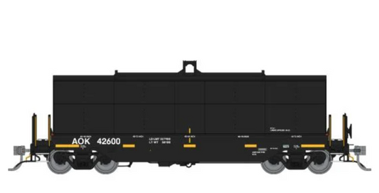 Rapido 168001 Greenbrier Transverse Coil Car: Arkansas & Oklahoma - Black: 6-Pack HO Scale
