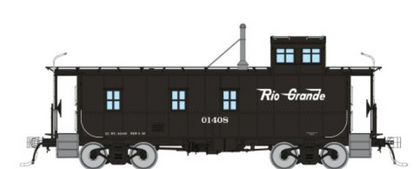 Rapido 225004 HO Scale D&RGW End Cupola As-built Steel Caboose: Black Scheme: #01416