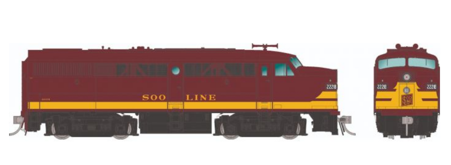 Rapido 37556 HO Scale - ALCo FA-1 (DCC/Sound) Soo Line - Maroon Scheme #2221A