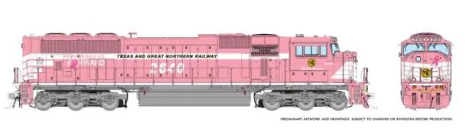 Homeshops / Rapido 1048541 HO Scale - SD70 MAC DCC/Sound Texas & Great Northern Pink & White Michelle Kempema #2640