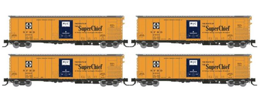 Rapido 561001 N Scale - RR-56 Mechanical Reefer 4-Pack - Santa Fe Super Chief Slogan