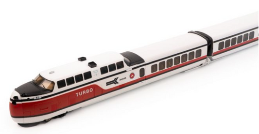 Rapido #203503 Updated Version 2.0 UAC TurboTrain (DC/DCC/Sound): Early Amtrak 5-Car Set: #52-73-74-75-53 HO
