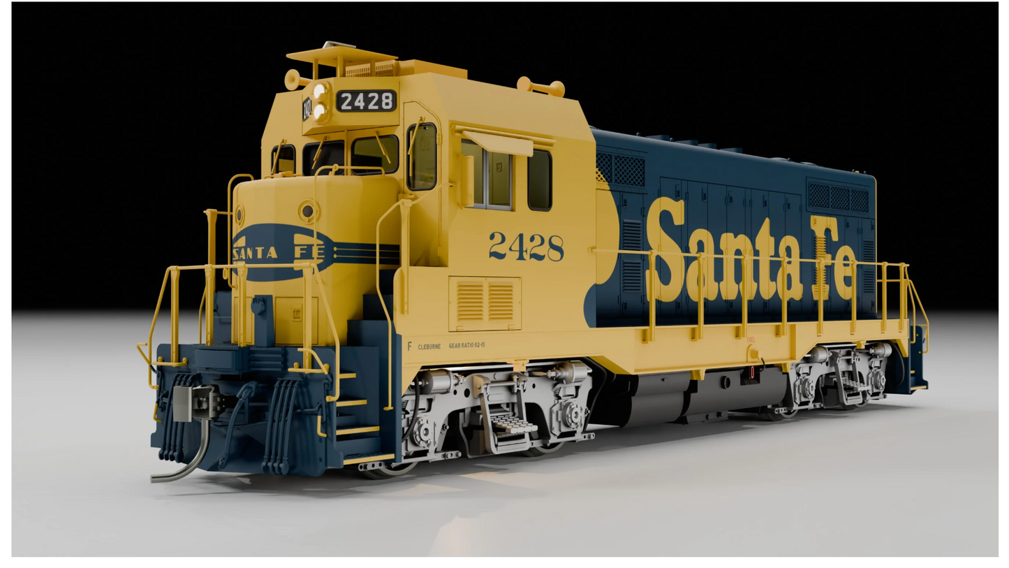 Rapido 70608 HO Scale - ATSF CF7 w/ Square Cab (DC/DCC/Sound): AT&SF - Yellow Warbonnet #2600