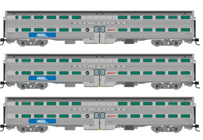 Rapido 545011 N Scale - Budd Gallery Cars Burlington Northern Set Three Coaches  #741, #750 & #777