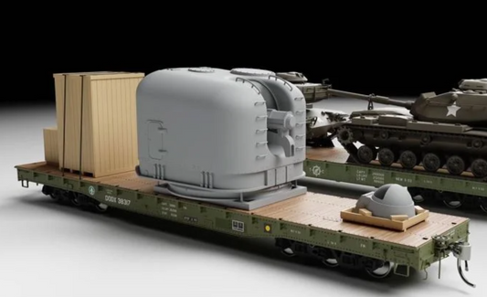 Rapido 805001 - MK-42 5 Inch Naval Turret: Grey Flatcar Load Only (car not included) - HO Scale