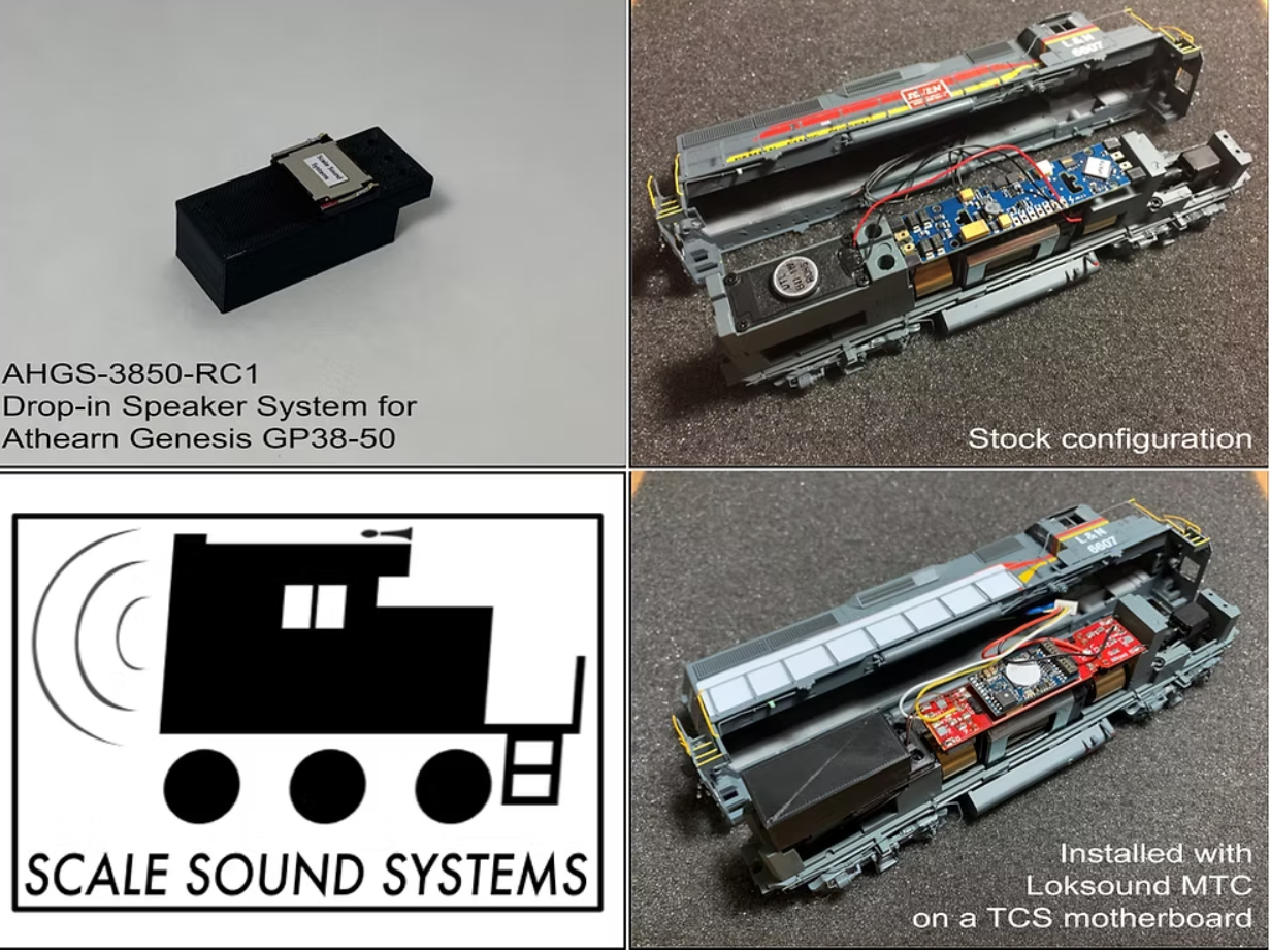 Scale Sound Systems Speaker AHGS 3850 Athearn Genesis GP38 Through GP50