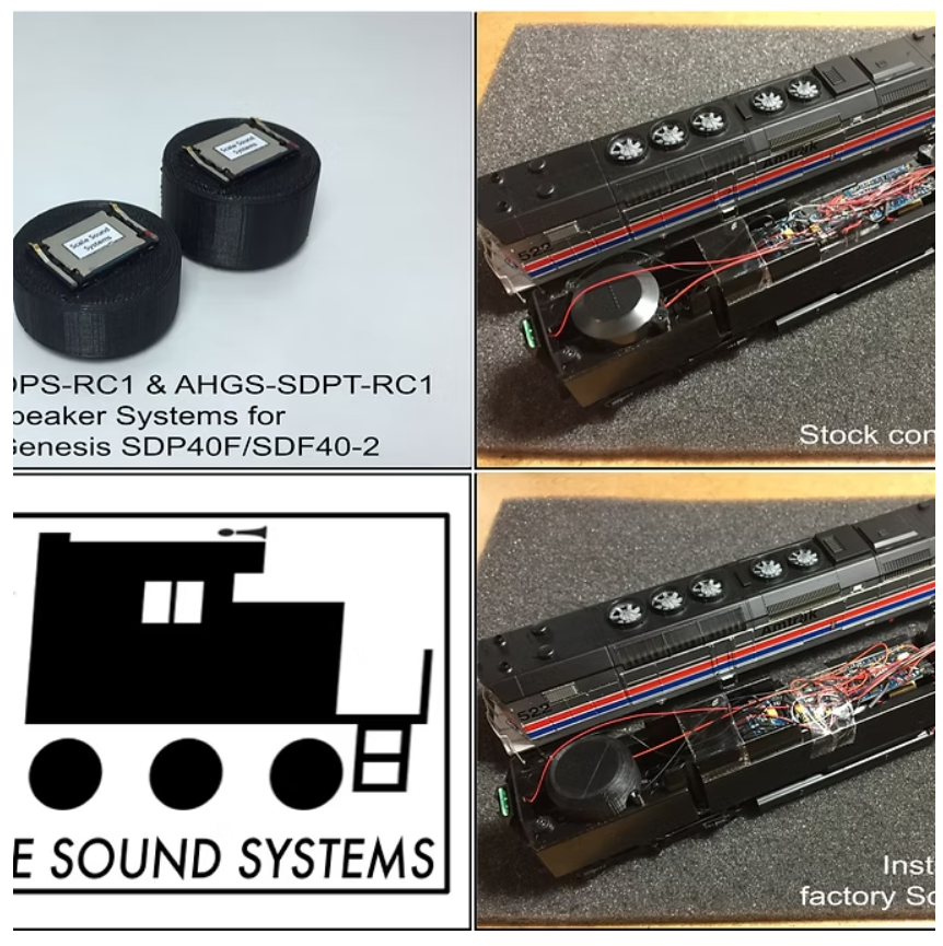 Scale Sound Systems Speaker AHGS SDPS Dual Speakers Athearn Genesis SDP40F/SDF40-2