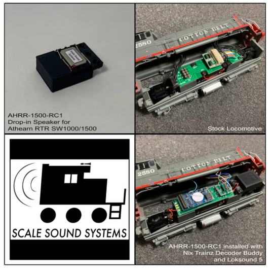 Scale Sound Systems Speaker AHRR 1500 Athearn RTR SW1000/1500 Pre 2024 Production
