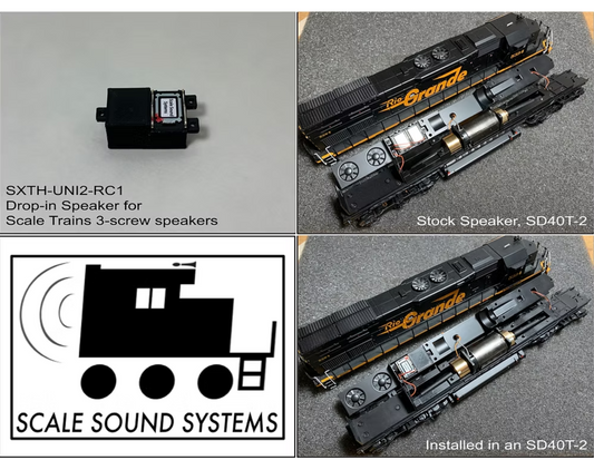 Scale Sound Systems Speaker SXTH UNI2 Scale Trains Tunnel Motors