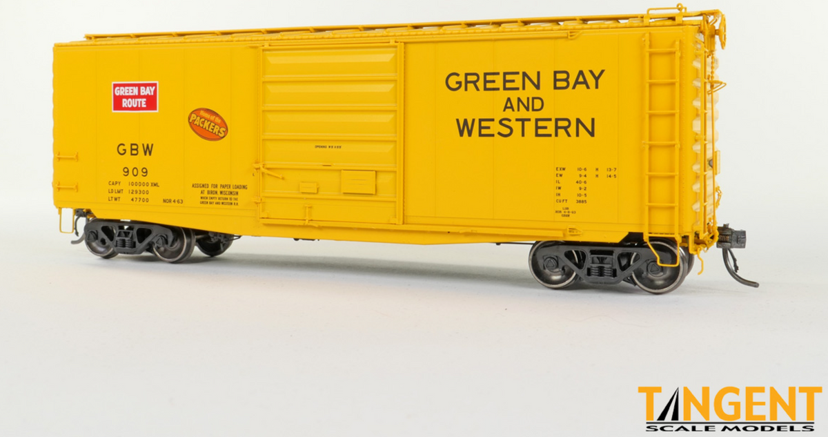 Tangent Scale Models 26020-01 HO Scale - 40ft PS-1 Boxcar Green Bay & Western #909
