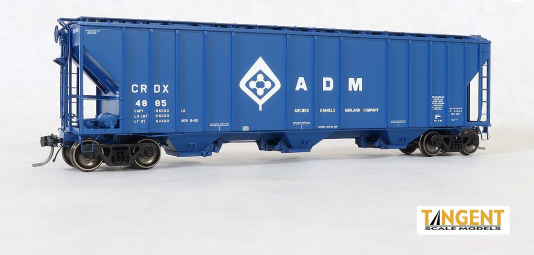 Tangent Scale Models 28013-01 HO Scale - GATC 4500 Covered Hopper CRDX “ADM Blue Lease #4880
