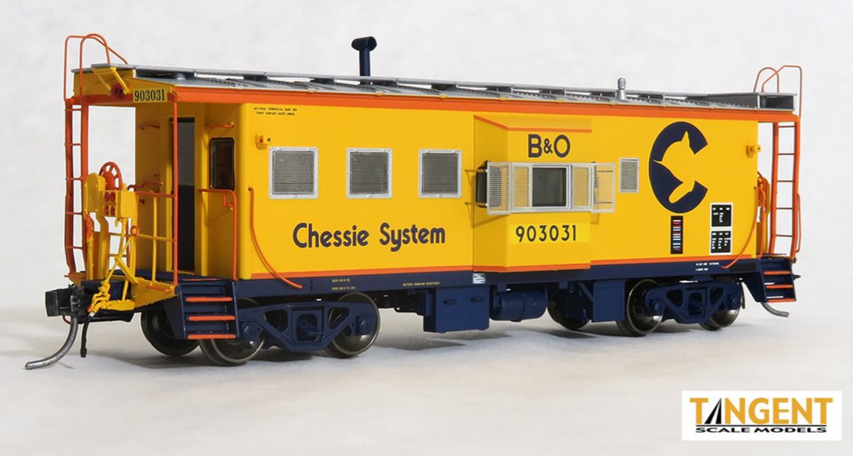 Tangent Scale Models 60019-01 HO Scale - Steel Bay Window Caboose Chessie System 1982+ Repaint Version #903014