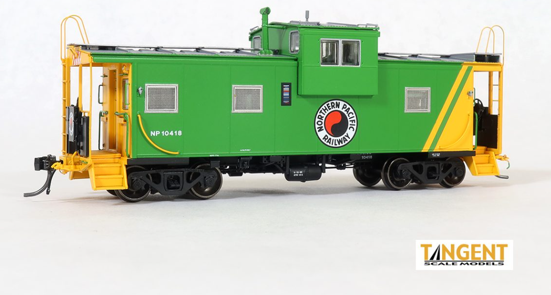 Tangent Scale Models 60310-04 HO Scale -  International Wide-vision Caboose Northern Pacific (NP) “Delivery 1969” w/ Pyle Lanterns NP #10415