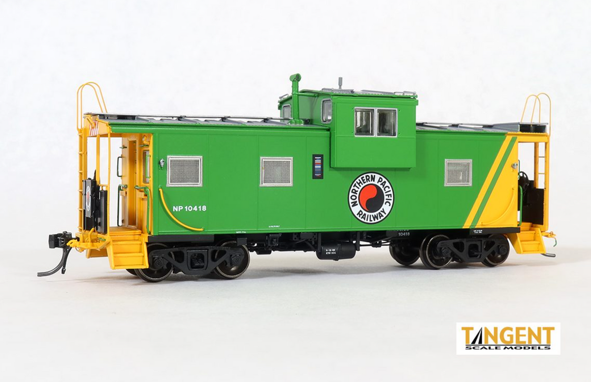 Tangent Scale Models 60310-07 HO Scale - International Wide-vision Caboose Northern Pacific (NP) “Delivery 1969” w/ Pyle Lanterns NP #10421