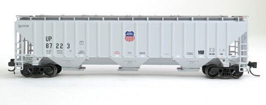 Tangent Scale Models 81012-02 N Scale - Trinity Industries Inc 4750CuFt Covered Hopper Union Pacific (UP) “Delivery Gray 10-1993” #87209