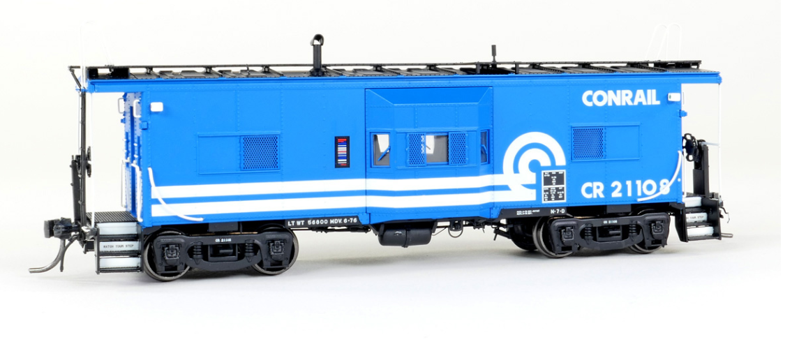 Tangent Scale Models 60713-01 HO Scale - Conrail (CR) N7D “Blue Repaint 6-1976” ICC Bay Window Caboose #21108