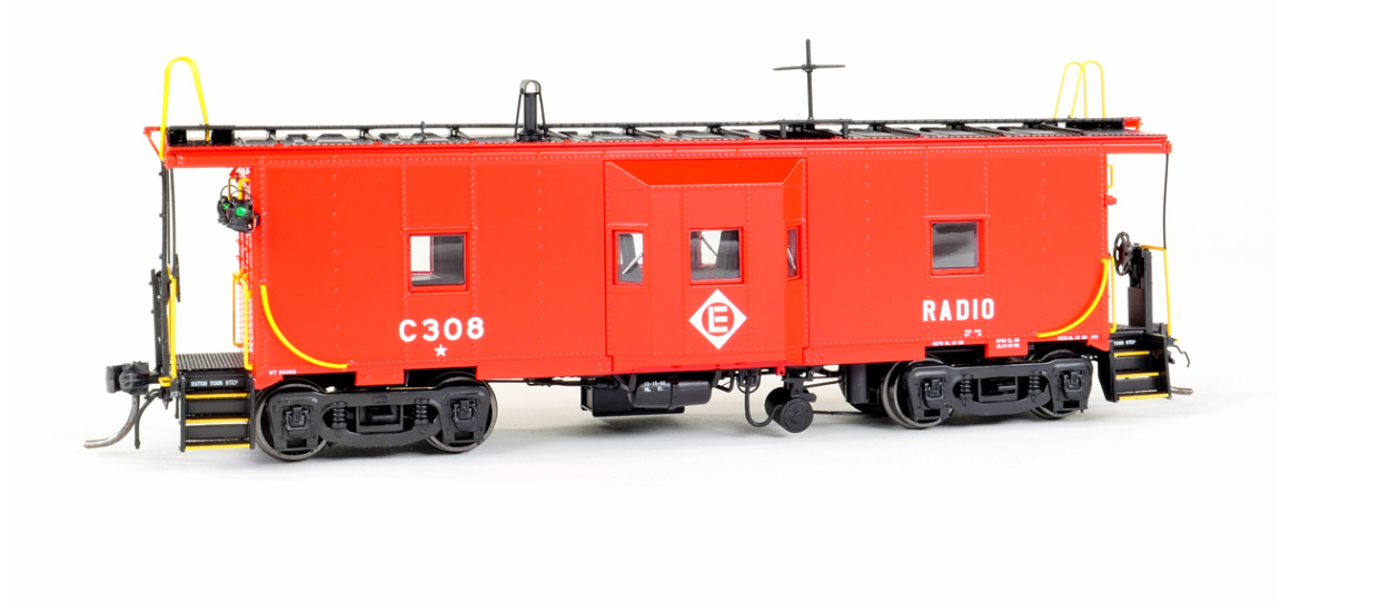 Tangent Scale Models 60711-02 HO Scale - Erie Lackawanna (EL) “Simplified Repaint 1966” Erie ICC Bay Window Caboose C308