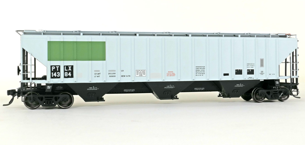 Tangent Scale Models 20085-01 HO Scale - 4750CuFt Covered Hopper Pullman Transport Leasing Company (PLTX) “The Andersons 1999+” #14384