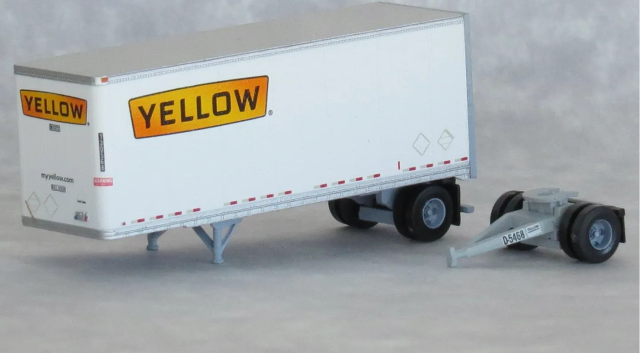 Trainworx 42885 N Scale - 28' Pup Trailer Yellow