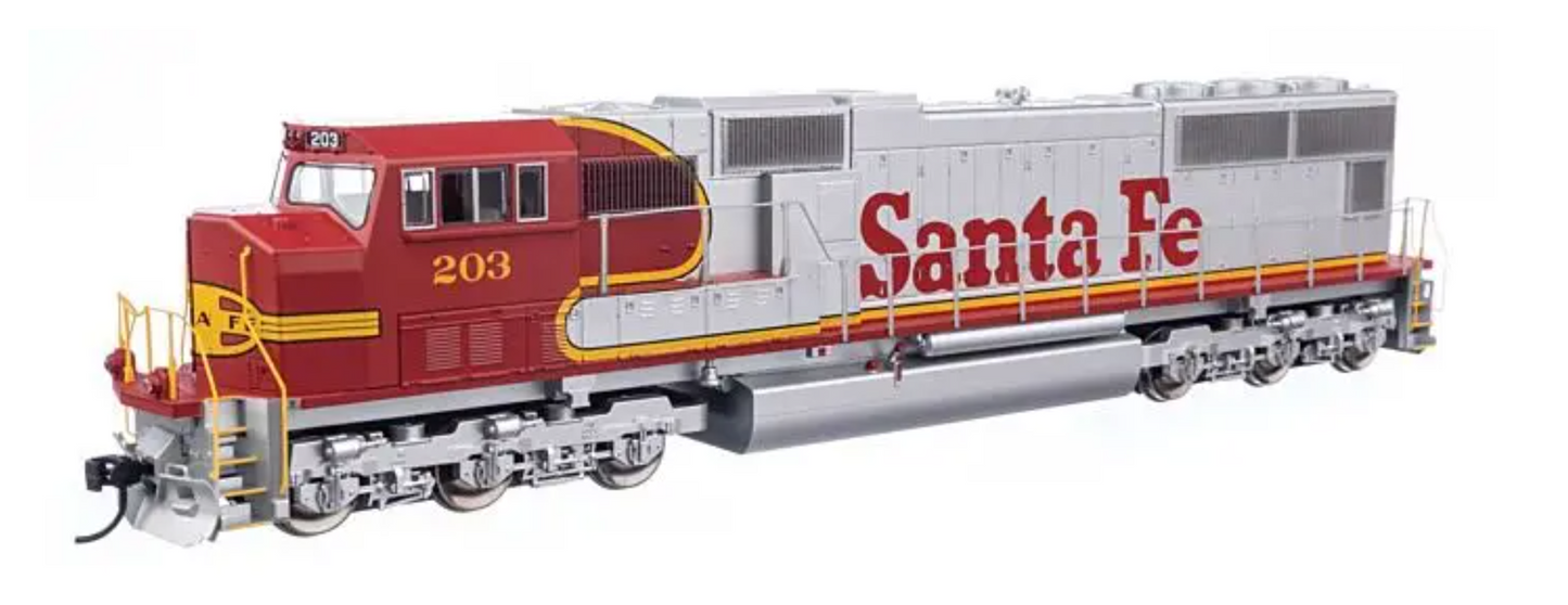 Walthers Mainline 910-11001 HO Scale SD75I, Standard DC - Santa Fe #203 (red, silver, Superfleet)