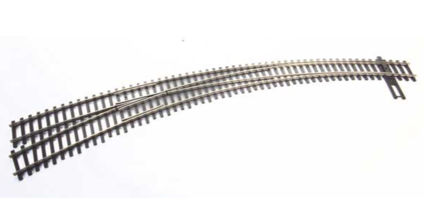 Walthers 948-83061 HO Scale - Code 83 Nickel Silver DCC-Friendly Curved 20" & 24" Radi Left Hand Turnout