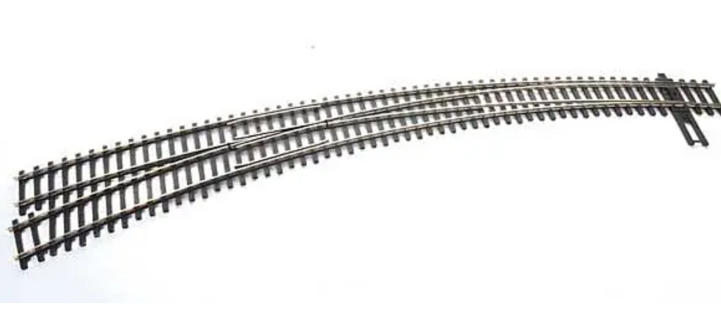 Walthers 948-83063 HO Scale - Code 83 Nickel Silver DCC-Friendly Curved 24" & 28" Radi Left Hand Turnout
