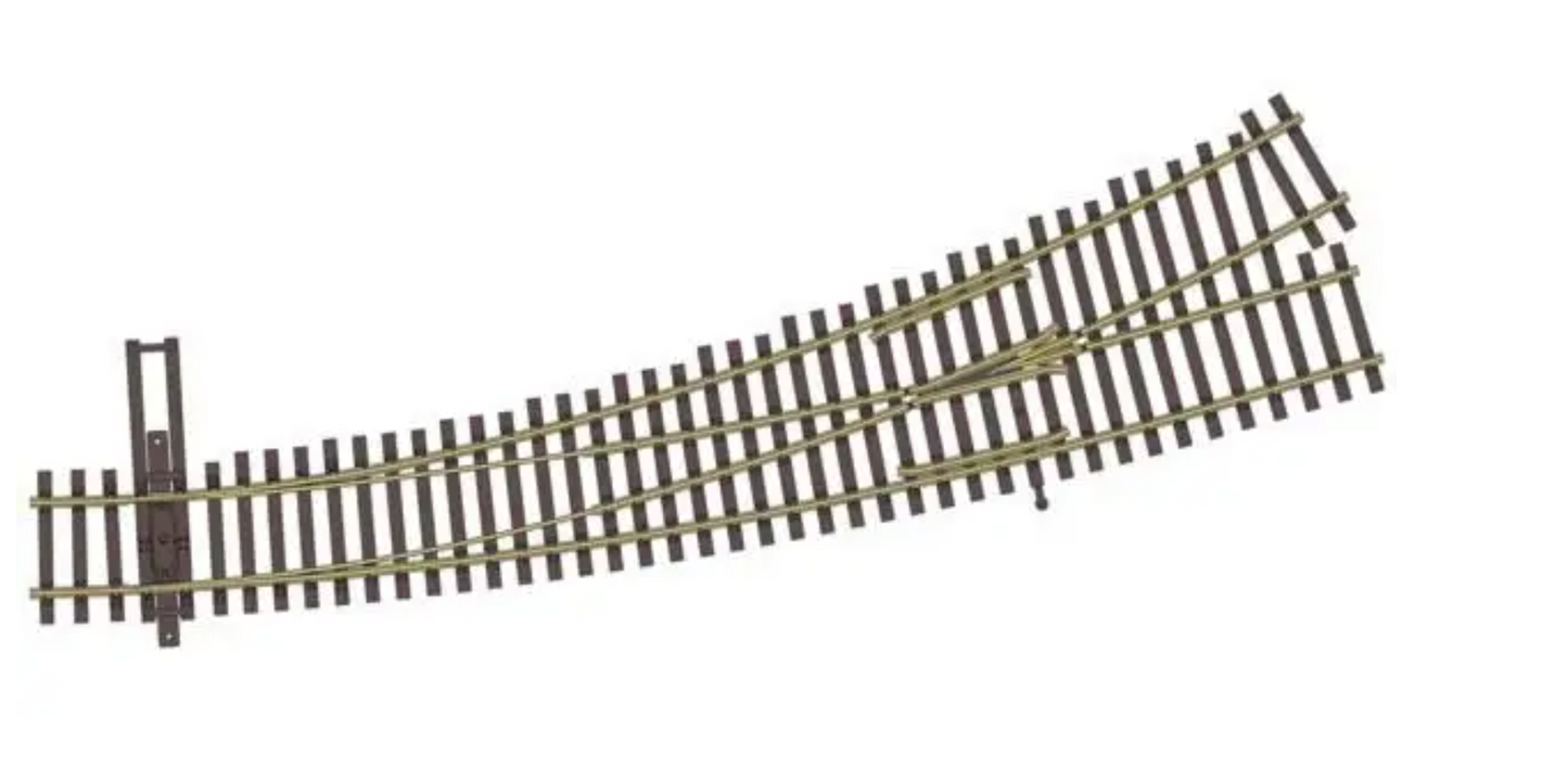 Walthers 948-83067 HO Scale - Code 83 Nickel Silver DCC-Friendly Curved 24" & 36" Radii Left Hand Turnout