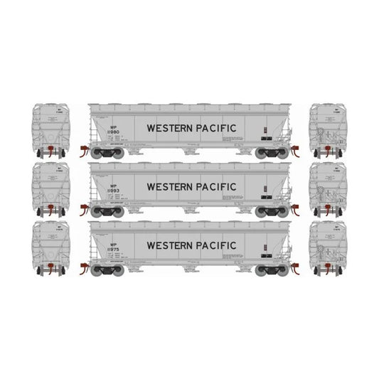 Athearn Genesis ACF 4600 3-BAY CENTERFLOW HOPPER WESTERN PACIFIC 3 PACK HO Scale