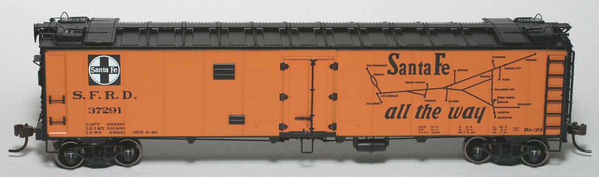Athearn 11575 N Scale - 50' Ice Bunk Reefer Santa Fe #37351