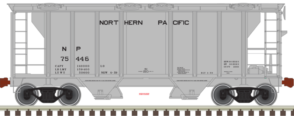 Atlas Trainman 50005906 N Scale -  PS-2 Covered Hopper Northern Pacific #75400