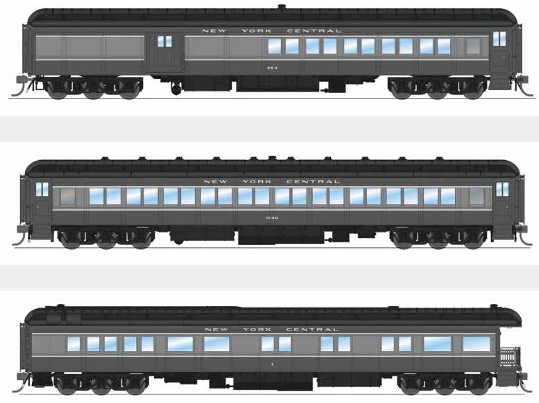Broadway Limited BLI9715 HO Scale NYC Heavyweight 5-Car Passenger Set, Two-Tone Gray, #254, 1840, 1855, 1878, 3