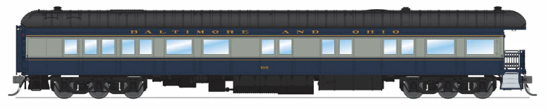 Broadway Limited BLI9721 HO Scale Baltimore & Ohio Business Car #100, Blue & Gray