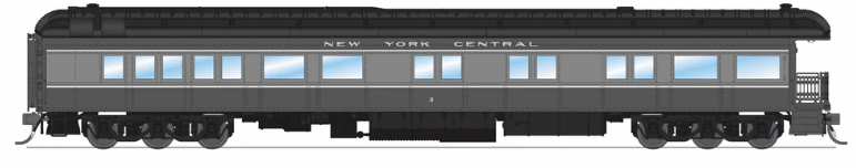 Broadway Limited BLI9723 HO Scale New York Central Business Car #3, Two-Tone Gray