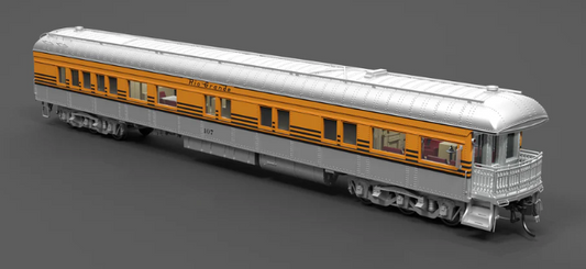 Broadway Limited BLI9728 HO Scale DRGW Business Car #107, Aluminum & Aspen Gold