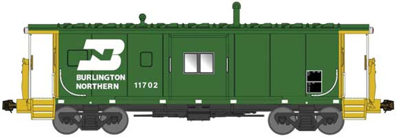 Bluford Shops Bay Window Caboose Phase 4 Burlington Northern #11702 N Scale