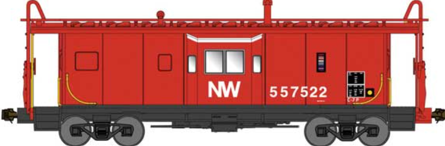 Bluford Shops BLU86677 N Scale - International Car Bay Window Caboose Phase 3 Norfolk & Western #557522