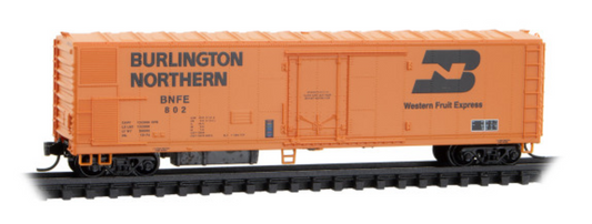 MicroTrains Line 082 00 011 N SCALE -Burlington Northern WFE 51' Rivet Side Mechanical Reefer #802