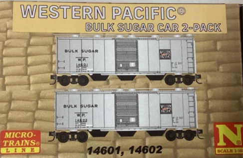 MicroTrains Line 983 02 278 N SCALE - Western Pacific Bulk Sugar Box Car 2 Pack