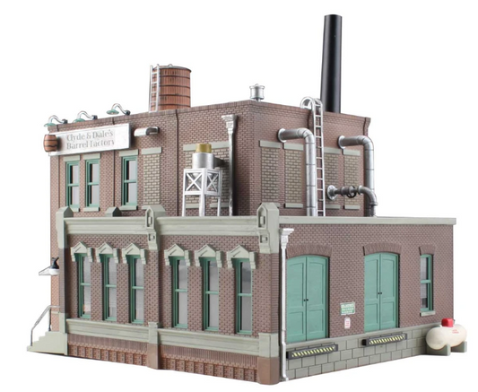Woodland Scenics BR4924 - N Scale-Clyde & Dale's Barrel Factory - Built & Ready Landmark Structure