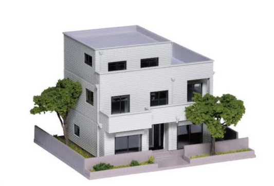 Kato 23-405A -N- Scale an N scale (1/150 or 1/160) pre-built model structure 7410 N. Claremont House - Grey
