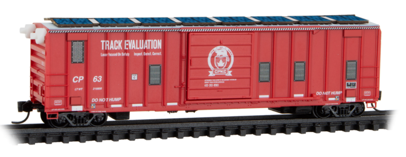 MicroTrains Line 025 00 366 N SCALE - 50' Rib Side Boxcar Track Evaluation Car Canadian Pacific Kansas City (CPKC) 63
